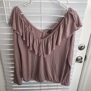 Pink Express Off-Shoulder Ruffle Blouse Size L